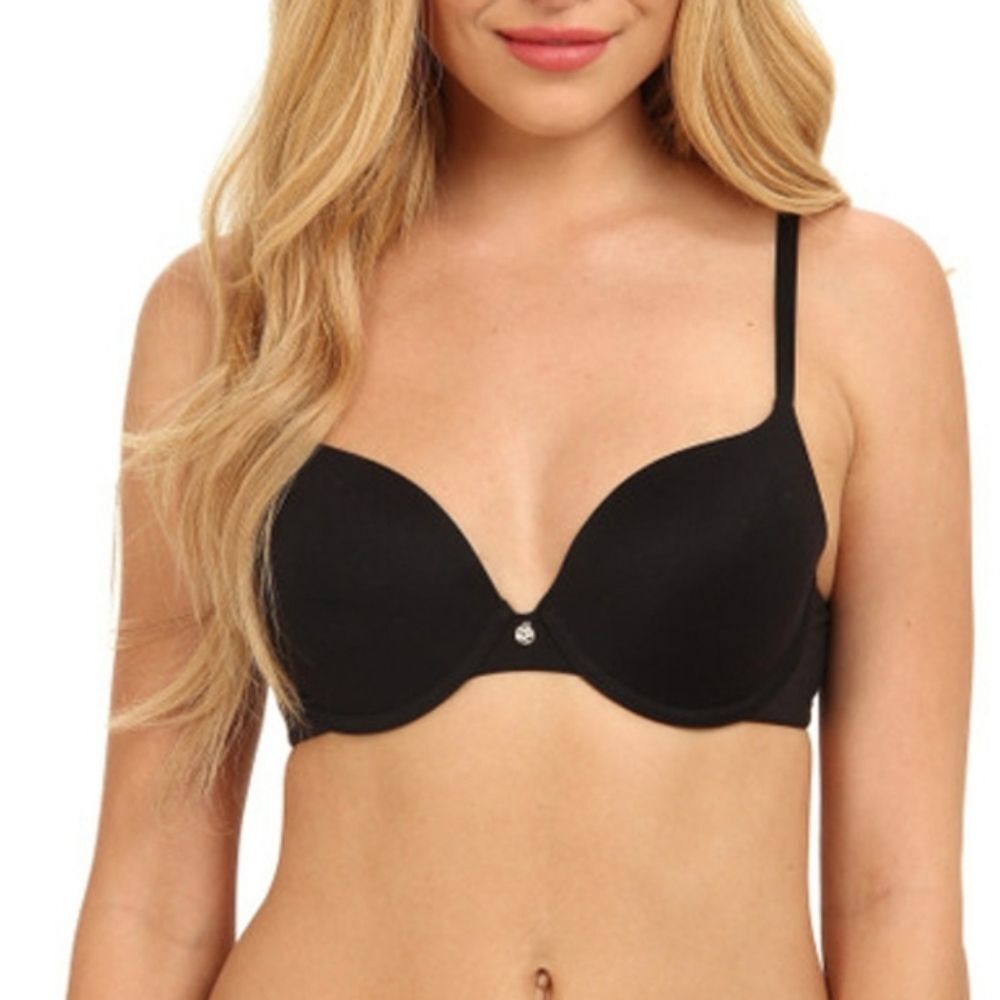 Betsey Johnson Forever Perfect Lightly Lined T-Shirt Bra, Black, Sz 30DDD